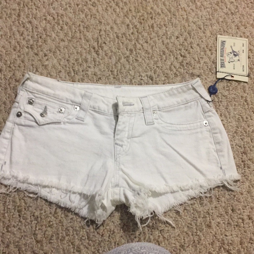 True religion white sexy shorts
